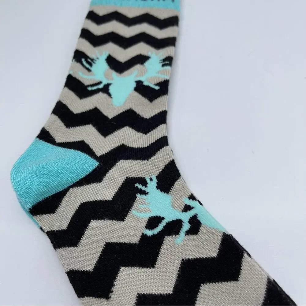 NWT Alaska Chevron and Moose Socks. Size 8-11 Women